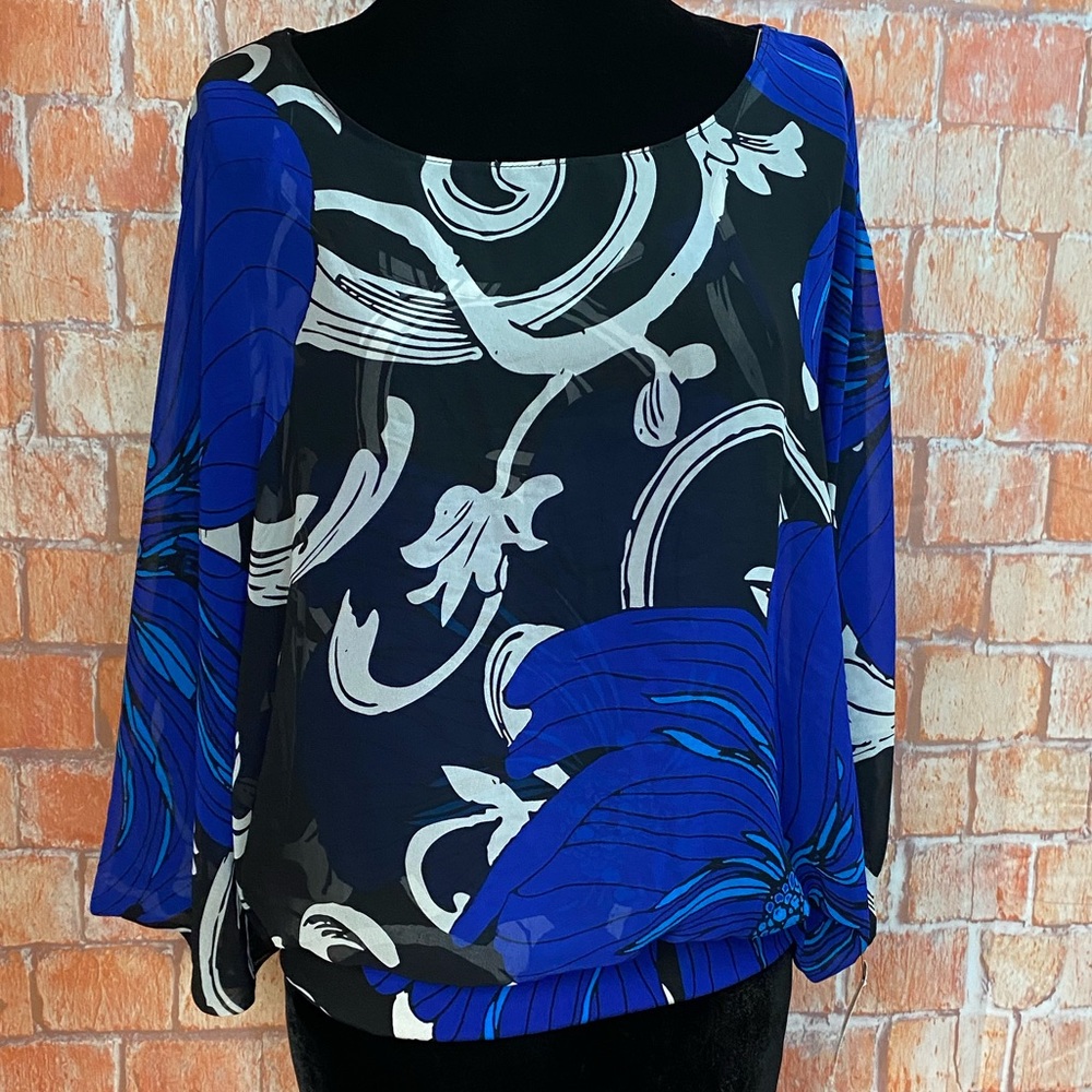 Alfani Banded Hem Wide Sleeve Blouson Top